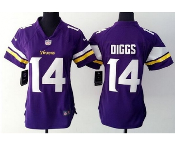 Women's Minnesota Vikings #14 Stefon Diggs Purple Team Color NFL Nike Game Jersey