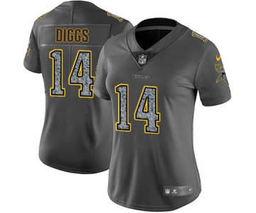 Women's Nike Minnesota Vikings #14 Stefon Diggs Gray Static NFL Vapor Untouchable Game Jersey