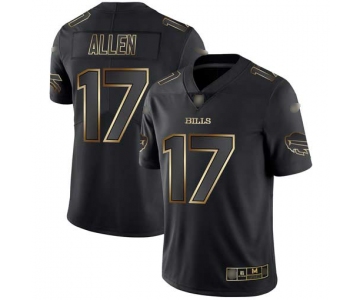 Bills #17 Josh Allen Black Gold Men's Stitched Football Vapor Untouchable Limited Jersey