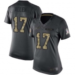 Bills #17 Josh Allen Black Women's Stitched Football Limited 2016 Salute to Service Jersey