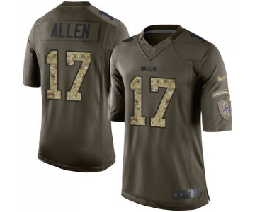 Bills #17 Josh Allen Green Men's Stitched Football Limited 2015 Salute to Service Jersey