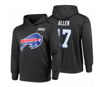 Buffalo Bills #17 Josh Allen Nike NFL 100 Primary Logo Circuit Name & Number Pullover Hoodie Charcoal