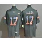 Men's Buffalo Bills #17 Josh Allen 2019 Black Salute To Service USA Flag Fashion Limited Jersey