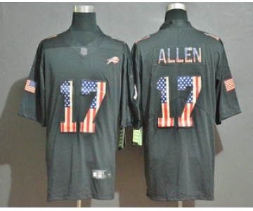 Men's Buffalo Bills #17 Josh Allen 2019 Black Salute To Service USA Flag Fashion Limited Jersey