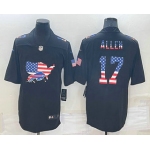 Men's Buffalo Bills #17 Josh Allen 2022 USA Map Fashion Black Color Rush Stitched Nike Limited Jersey