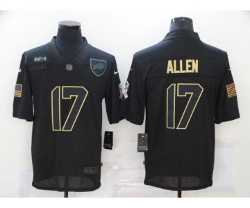 Men's Buffalo Bills #17 Josh Allen Black 2020 Salute To Service Stitched NFL Nike Limited Jersey