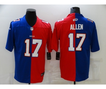 Men's Buffalo Bills #17 Josh Allen Blue Red Two Tone 2021 Vapor Untouchable Stitched NFL Nike Limited Jersey