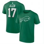 Men's Buffalo Bills #17 Josh Allen Green St. Patrick's Day Icon Player T-Shirt