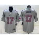 Men's Buffalo Bills #17 Josh Allen LOGO Grey Atmosphere Fashion 2022 Vapor Untouchable Stitched Limited Jersey