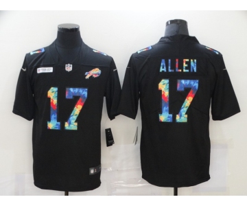 Men's Buffalo Bills #17 Josh Allen Multi-Color Black 2020 NFL Crucial Catch Vapor Untouchable Nike Limited Jersey