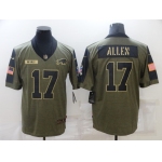 Men's Buffalo Bills #17 Josh Allen Nike Olive 2021 Salute To Service Limited Player Jersey