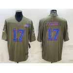 Men's Buffalo Bills #17 Josh Allen Olive Salute To Service Limited Stitched Jersey