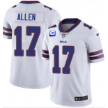 Men's Buffalo Bills #17 Josh Allen With C Patch White Vapor Untouchable Limited Stitched Jersey