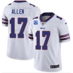 Men's Buffalo Bills 2022 #17 Josh Allen White With 4-star C Patch Vapor Untouchable Limited Stitched Jersey