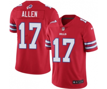 Men's Nike Bills #17 Josh Allen Red Stitched NFL Limited Rush Jersey