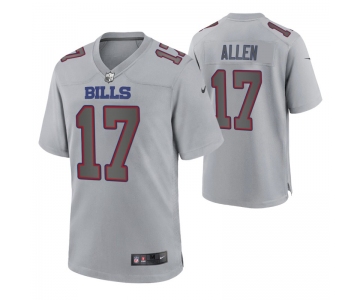 Men's Womens Youth Kids Buffalo Bills #17 Josh Allen Gray Atmosphere Nike Jersey