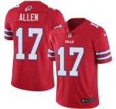 Men's Womens Youth Kids Buffalo Bills #17 Josh Allen Red Stitched NFL Limited Rush Jersey