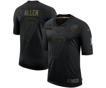 Nike Bills 17 Josh Allen Black 2020 Salute To Service Limited Jersey