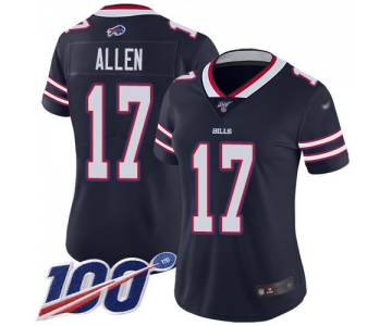 Nike Bills #17 Josh Allen Navy Women's Stitched NFL Limited Inverted Legend 100th Season Jersey