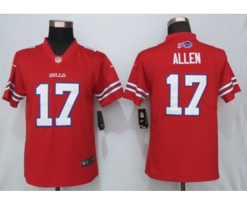 Nike Bills 17 Josh Allen Red Women Color Rush Limited Jersey