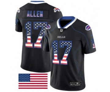 Nike Buffalo Bills #17 Josh Allen Black USA Flag Fashion Limited Jersey