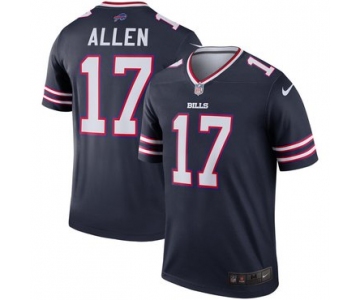 Nike Buffalo Bills 17 Josh Allen Navy Inverted Legend Jersey