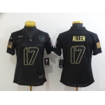 Women's Buffalo Bills #17 Josh Allen Black 2020 Salute To Service Stitched NFL Nike Limited Jersey