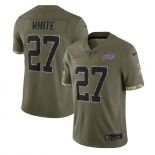 Men's Buffalo Bills #27 Tre'Davious White 2022 Olive Salute To Service Limited Stitched Jersey