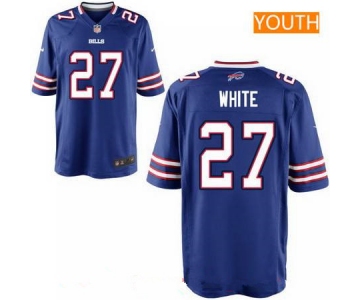 Youth 2017 NFL Draft Buffalo Bills #27 Tre'Davious White Royal Blue Team Color Stitched NFL Nike Game Jersey