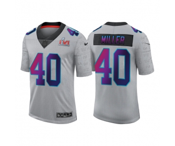 Men's Los Angeles Rams #40 Von Miller 2022 Grey Super Bowl LVI Limited Stitched Jersey