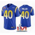 Men's Los Angeles Rams #40 Von Miller 2022 Royal Super Bowl LVI Vapor Limited Stitched Jersey