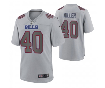 Men's Womens Youth Kids Buffalo Bills #40 Von Miller Gray Atmosphere Nike Jersey