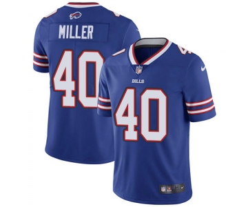 Men's Womens Youth Kids Buffalo Bills #40 Von Miller Royal Blue Team Color Stitched NFL Vapor Untouchable Limited Jersey