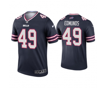 Men's Womens Youth Kids Buffalo Bills #49 Tremaine Edmunds Navy Stitched NFL Limited Inverted Legend Jersey