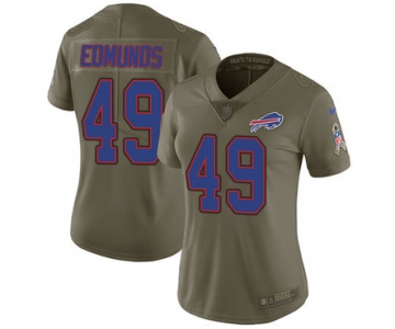 Nike Bills #49 Tremaine Edmunds Olive Women's Stitched NFL Limited 2017 Salute to Service Jersey