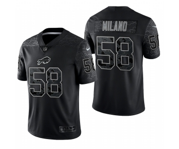 Men's Womens Youth Kids Buffalo Bills #58 Matt Milano Black Reflective Limited Nike Jersey