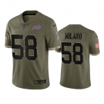 Men's Womens Youth Kids Buffalo Bills #58 Matt Milano Nike 2022 Salute To Service Limited Jersey - Olive