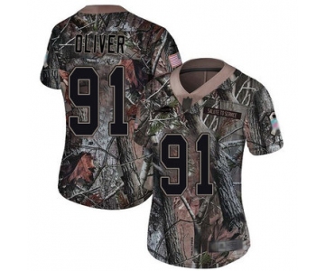 Bills #91 Ed Oliver Camo Women's Stitched Football Limited Rush Realtree Jersey