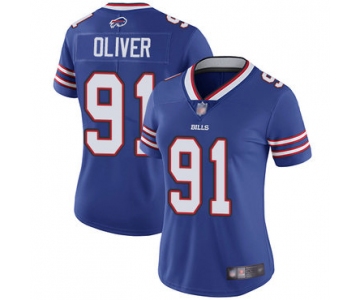 Bills #91 Ed Oliver Royal Blue Team Color Women's Stitched Football Vapor Untouchable Limited Jersey