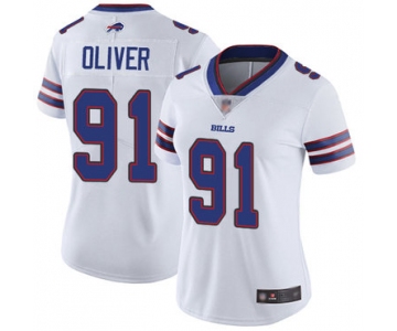 Bills #91 Ed Oliver White Women's Stitched Football Vapor Untouchable Limited Jersey