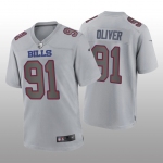 Men's Womens Youth Kids Buffalo Bills #91 Ed Oliver Gray Atmosphere Nike Jersey