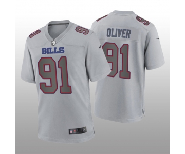 Men's Womens Youth Kids Buffalo Bills #91 Ed Oliver Gray Atmosphere Nike Jersey