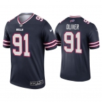 Men's Womens Youth Kids Buffalo Bills #91 Ed Oliver Navy Stitched NFL Limited Inverted Legend Jersey
