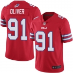Men's Womens Youth Kids Buffalo Bills #91 Ed Oliver Red Stitched NFL Limited Rush Jersey
