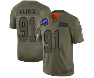 Nike Bills #91 Ed Oliver Camo Men's Stitched NFL Limited 2019 Salute To Service Jersey