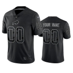 Men's Womens Youth Kids Buffalo Bills #00 Custom Black Reflective Limited Nike Jersey