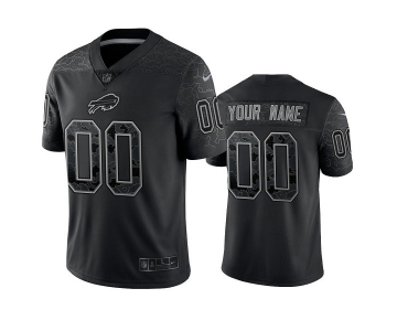 Men's Womens Youth Kids Buffalo Bills #00 Custom Black Reflective Limited Nike Jersey