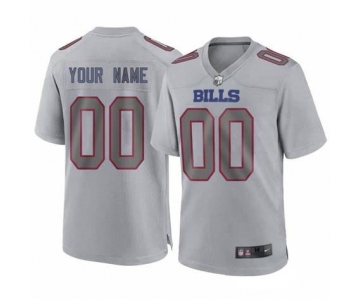 Men's Womens Youth Kids Buffalo Bills #00 Custom Gray Atmosphere Nike Jersey