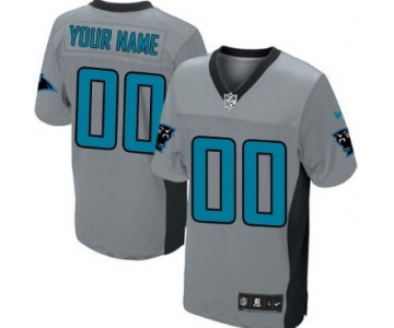 Men's Nike Carolina Panthers Customized Gray Shadow Elite Jersey