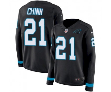 Women's Carolina Panthers #21 Jeremy Chinn Black Team Color Stitched Limited Jersey